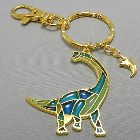 stained glass keychain Brachiosaurusn