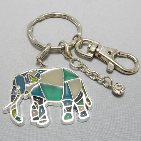 stained glass keychain elephant