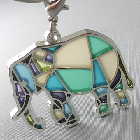 stained glass keychain elephant