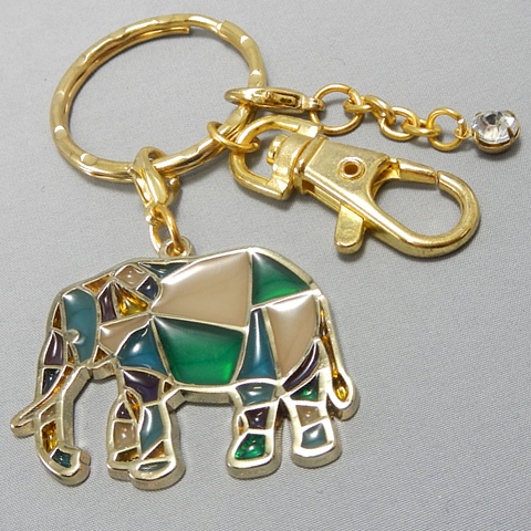 stained glass keychain elephant