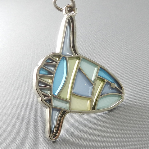 stained glass keychain sunfish