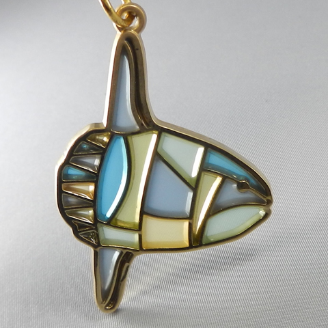 stained glass keychain sunfish