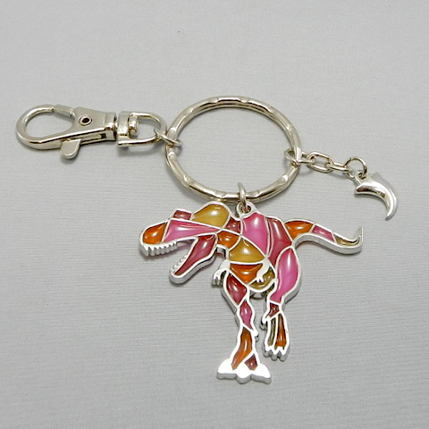 stained glass keychain T-REX