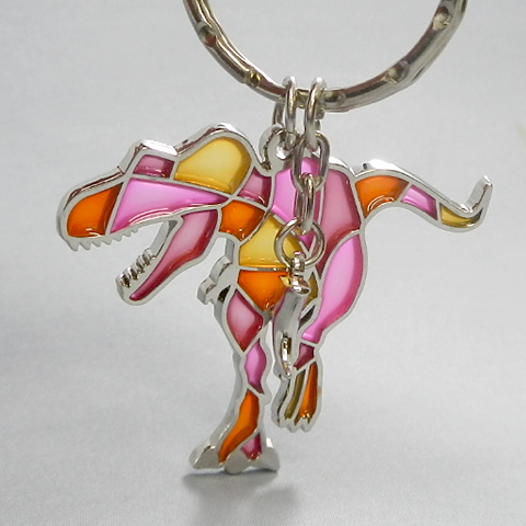 stained glass keychain T-REX