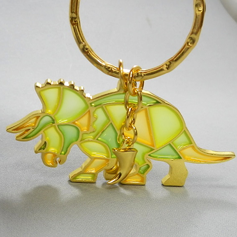 stained glass keychain Triceratops