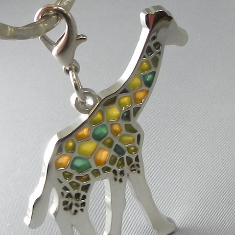 stained glass keychain giraff