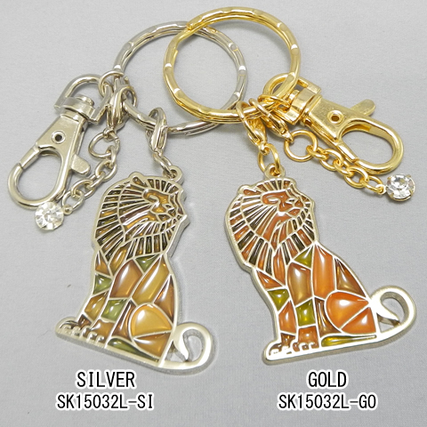 stained glass keychain lion