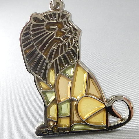 stained glass keychain lion