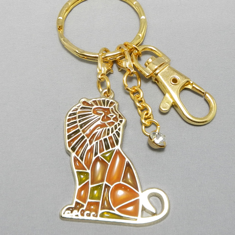 stained glass keychain lion