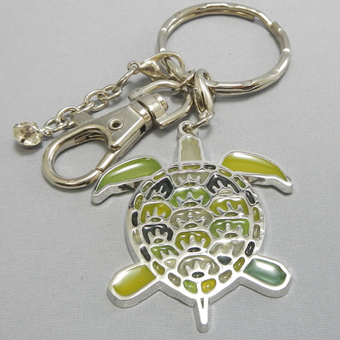 stained glass keychain turtle