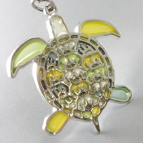 stained glass keychain turtle