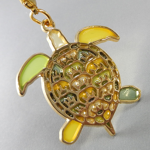 stained glass keychain turtle