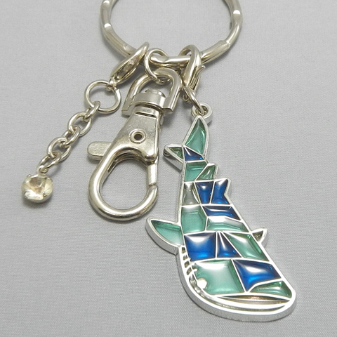 stained glass keychain whale shark