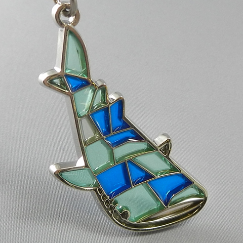 stained glass keychain whale shark