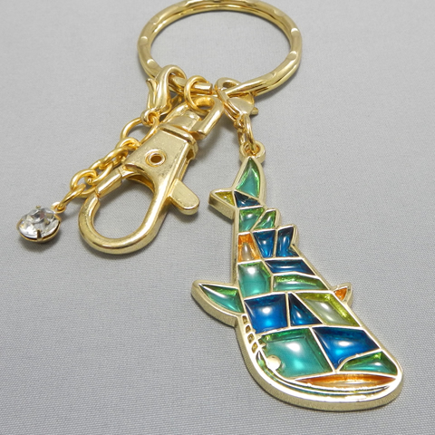 stained glass keychain whale shark