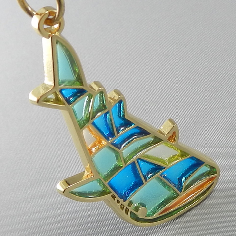 stained glass keychain whale shark